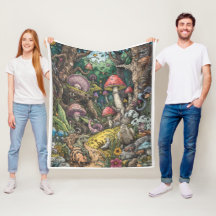 Um cobertor de fleece psicodélico da floresta