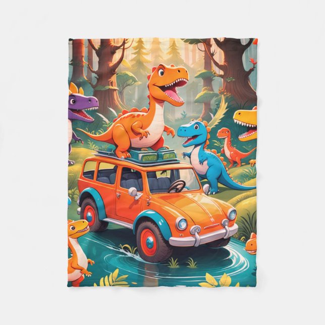 Velo Um Cobertor de Fraldas de Uma Família de Dinossaur (Frente)