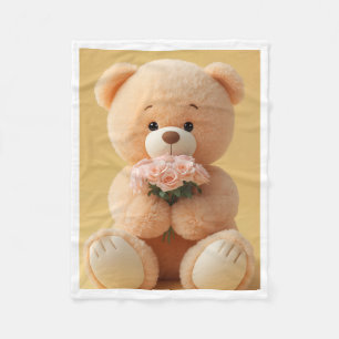Velo Urso de pelúcia fofo ADOM com cobertor de rosas