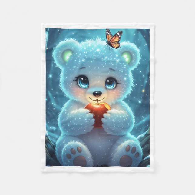 Velo Urso Fofo com Cobertor de Maçã (Frente)