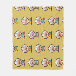 Velo Velha senhora com cobertor de galinha