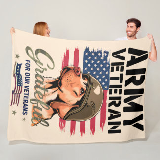Velo Veterano do Exército - Cobertor de Fleece, 60"x80"