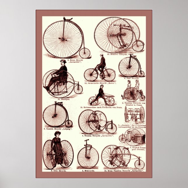 Velocipedes ~ Vintage Advertising Poster (Frente)