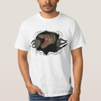 Velociraptor que rasga-se através da camisa