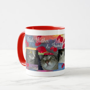 Veludo de algodão da pena das pétalas e caneca d