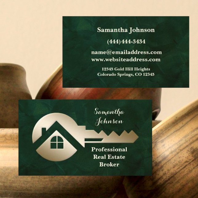 Velvet Emerald Dourada Key Real Estate Cartão de v (Criador carregado)