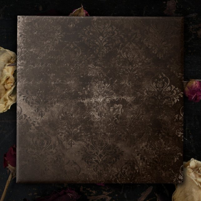 Velvety Bronze Damask | Grunge Barroco Marrom (Criador carregado)