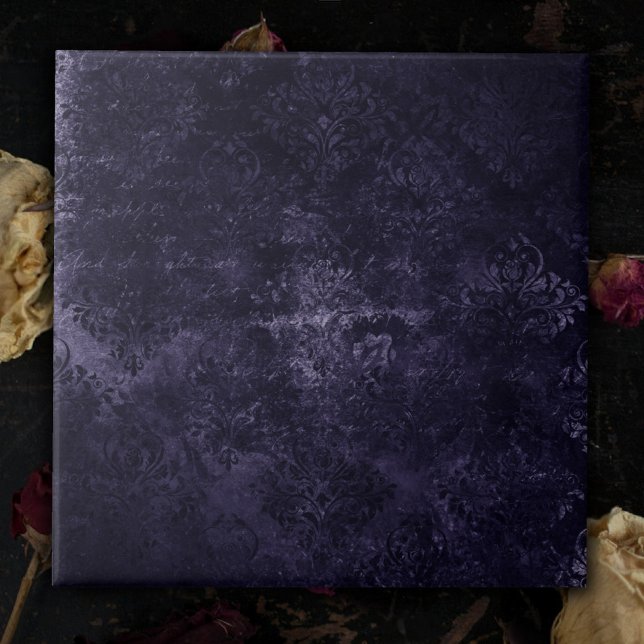 Velvety Midnight Damask | Indigo Purple Grunge (Criador carregado)