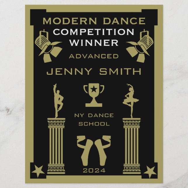 Vencedor da Competição de Dança Moderna (Frente)