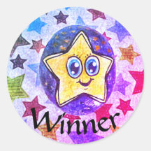 Vencedor, etiqueta de desenho de estrelas de arte 