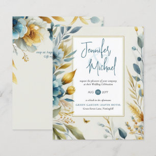 VENDA! Convites De Casamento Floral Amarelo Teal