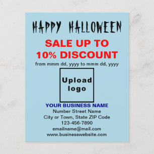 Venda de Dia das Bruxas no Flyer Azul Claro