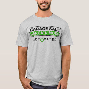 venda de garagem, barganha, camisa engraçada