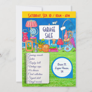 Venda de garagem personalizável, convite para vend