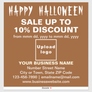 Venda de Halloween de negócios em adesivo de vinil