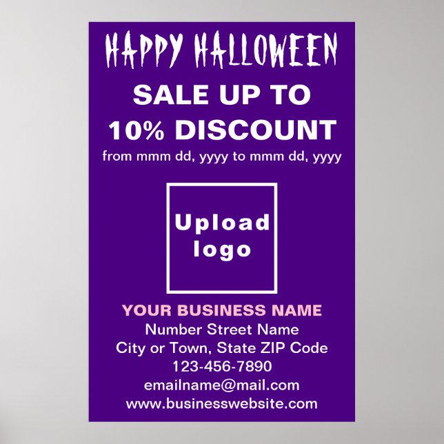 Venda de Halloween de Negócios em Poster roxo (Frente)