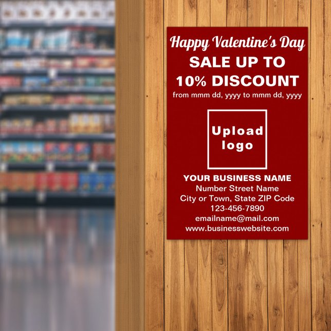 Venda de Namorados de negócios no Red Poster (Business Valentine sale on red poster. Signage to attract more customers.)