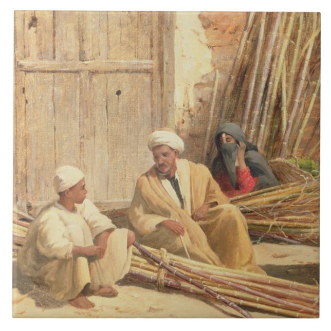 Vendedores do cana-de-açúcar, Egipto, 1892 (óleo (Frente)