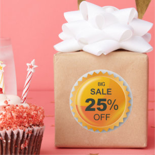 Vender 25% do preço do adesivo de desconto