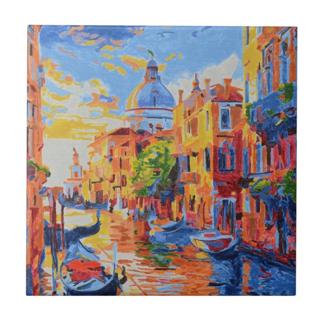 Venetian Canal at Sunset tile  (Frente)