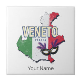 Veneto Itália Retro Região Mapa Vintage Souvenir