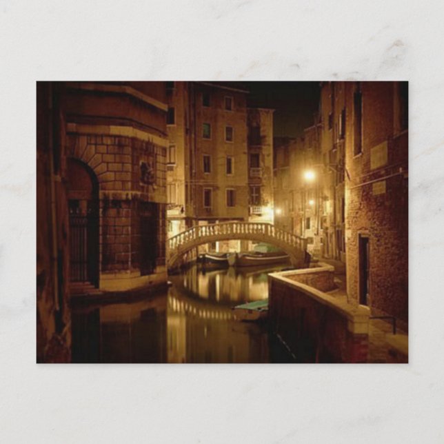 Veneza à noite - belo cartão postal (Frente)