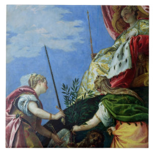 Veneza enthroned entre justiça e a paz