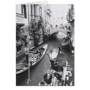 Veneza Gondola Romântica Itália Cartão de Nota Sau