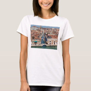Veneza impressa em camisa feminina, fotografia