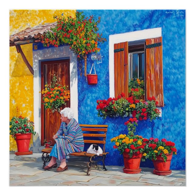 Veneza inspirada - Impressão de Poster brilhante e (Frente)