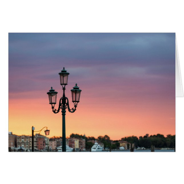 Veneza Itália - Cartão de Atenção à Lâmpada (Frente Horizontal)