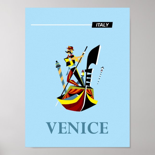 Veneza, Itália poster de viagens (Frente)