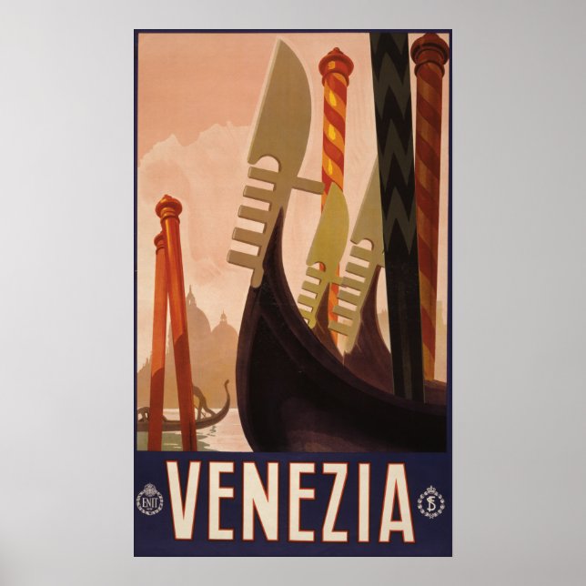 Venezia (Venice) vintage travel poster (Frente)