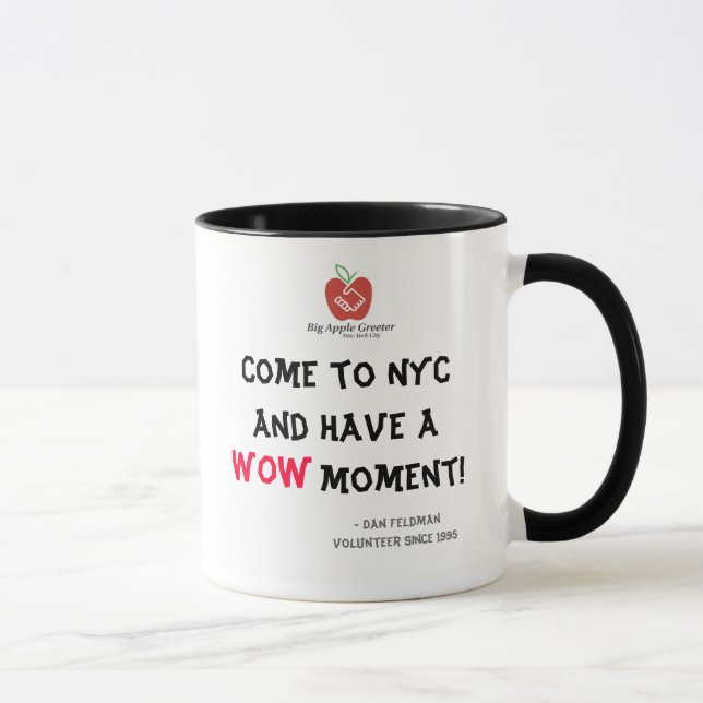 Venha a NYC e tenha um momento do wow! Caneca (Direita)