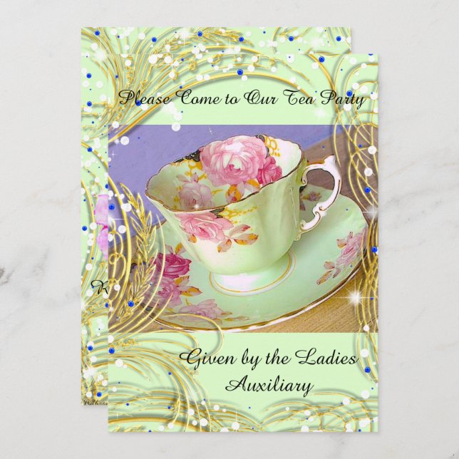 VENHA AO NOSSO CONVITE DE FESTAS DE CHÁ ARA ARTIST (Frente/Verso)