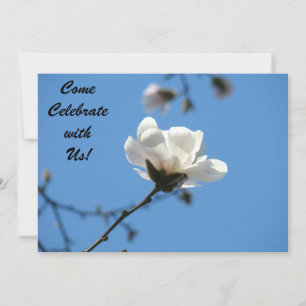 Venha Celebrar Conosco! Convites Azul Branco