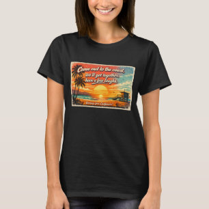 Venha para a Costa Camiseta Escura Feminina