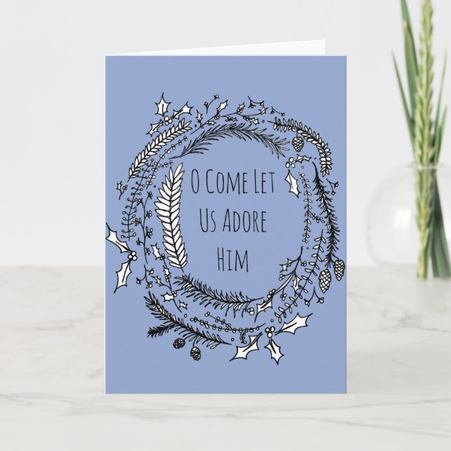 Venha, Vamos Adorá-Lo O Cartão De Natal (Frente)
