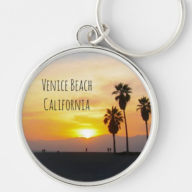 Venice Beach California Sunset Souvenir Chaveiro (Frente)