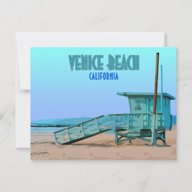 Venice Beach California Vintage Flat Card (Frente)