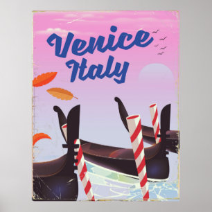 Venice Itália impressão de férias de Gondola.