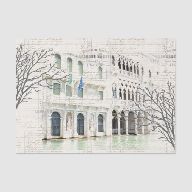 Venice Vintage Escrevendo papel tecidular para ram (Frente )