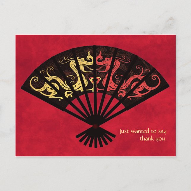 Ventilador Asiático Obrigado Cartão de Posto (Frente)