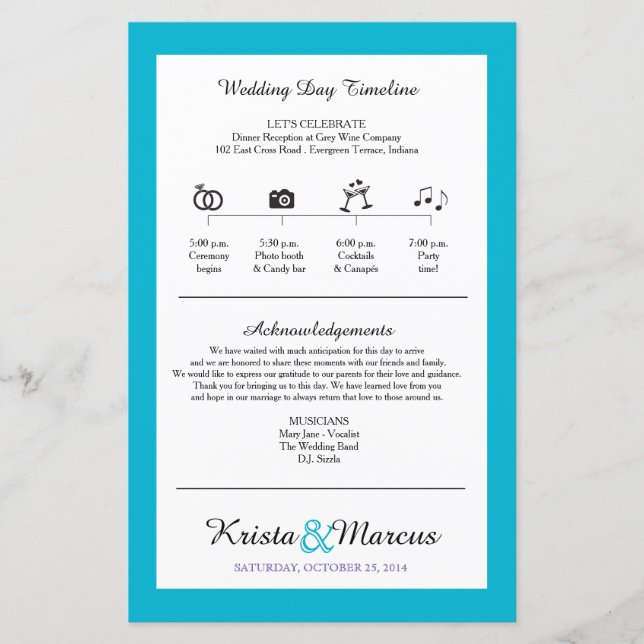 Ventilador da Linha Cronológica de Casamento Simpl (Frente)