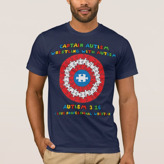 Ventilador de luta com Camisa T Autism (Frente)