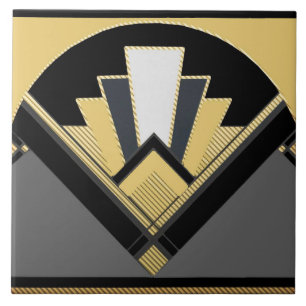 Ventilador do estilo Art Deco (Amarelo)