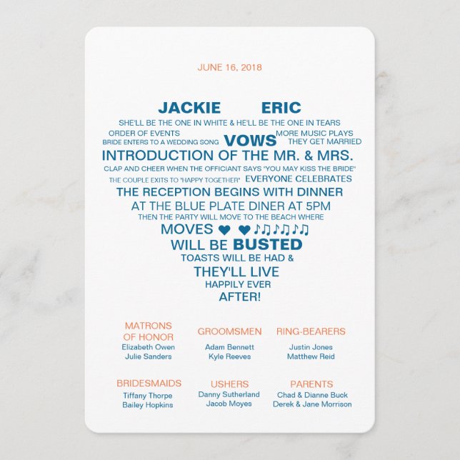 Ventilador do programa de casamento informal (Frente)