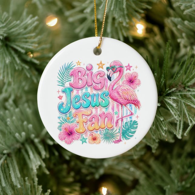 Ventoínha de Jesus com Enfeite de Flamingo (Árvore)