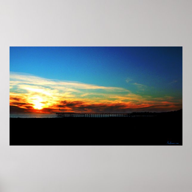 Ventura Pier Sunset 8 de janeiro de 2012 Poster (Frente)