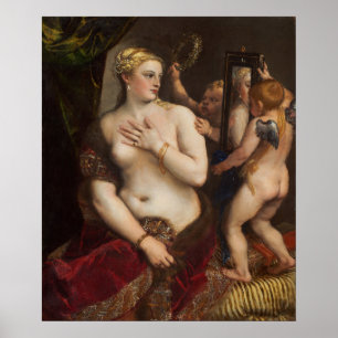 Venus com um espelho por Titian - poster